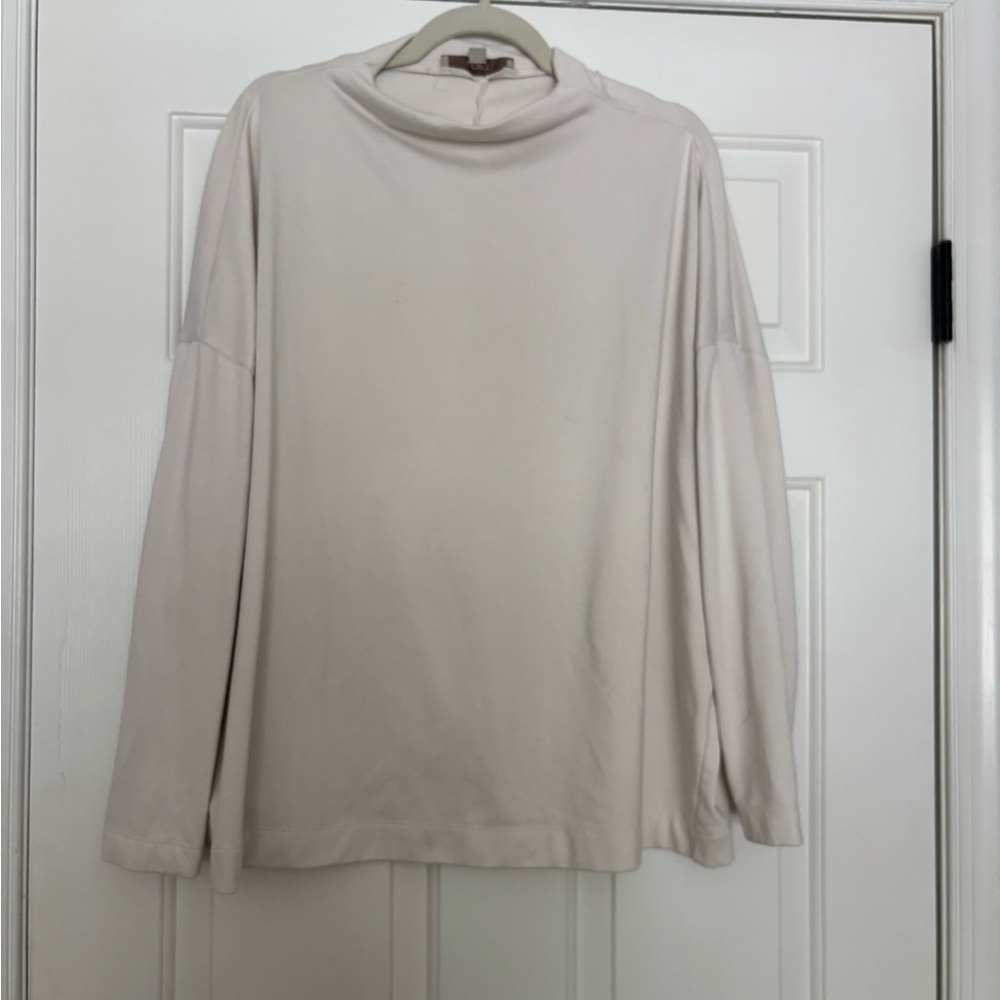 LOFT Cream Long Sleeve Top